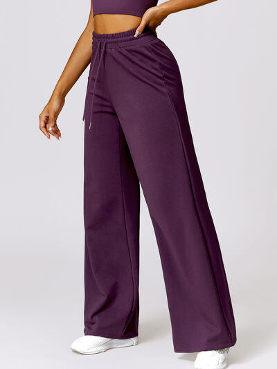 Drawstring High Waist Active Pants